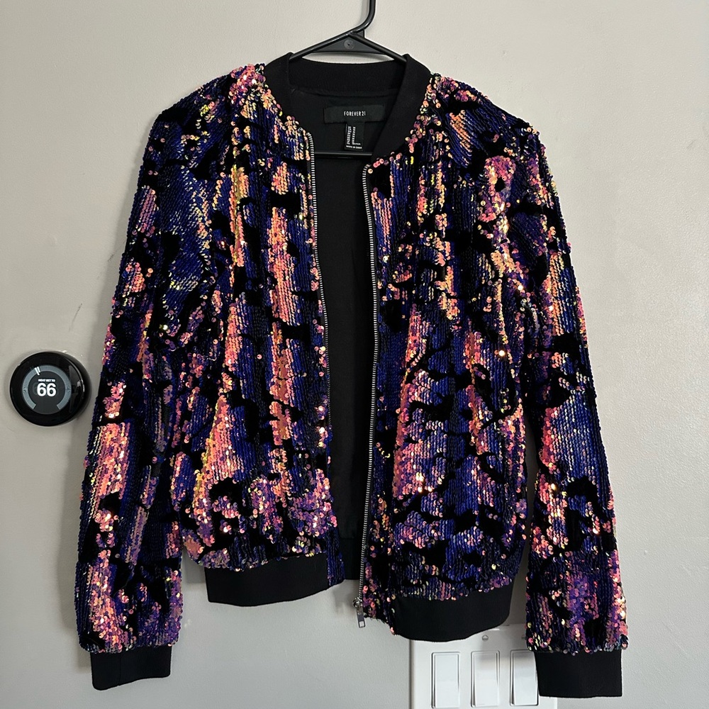 Forever 21 Sequin Bomber Jacket